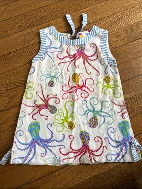 Girls White Octopus Print Sundress